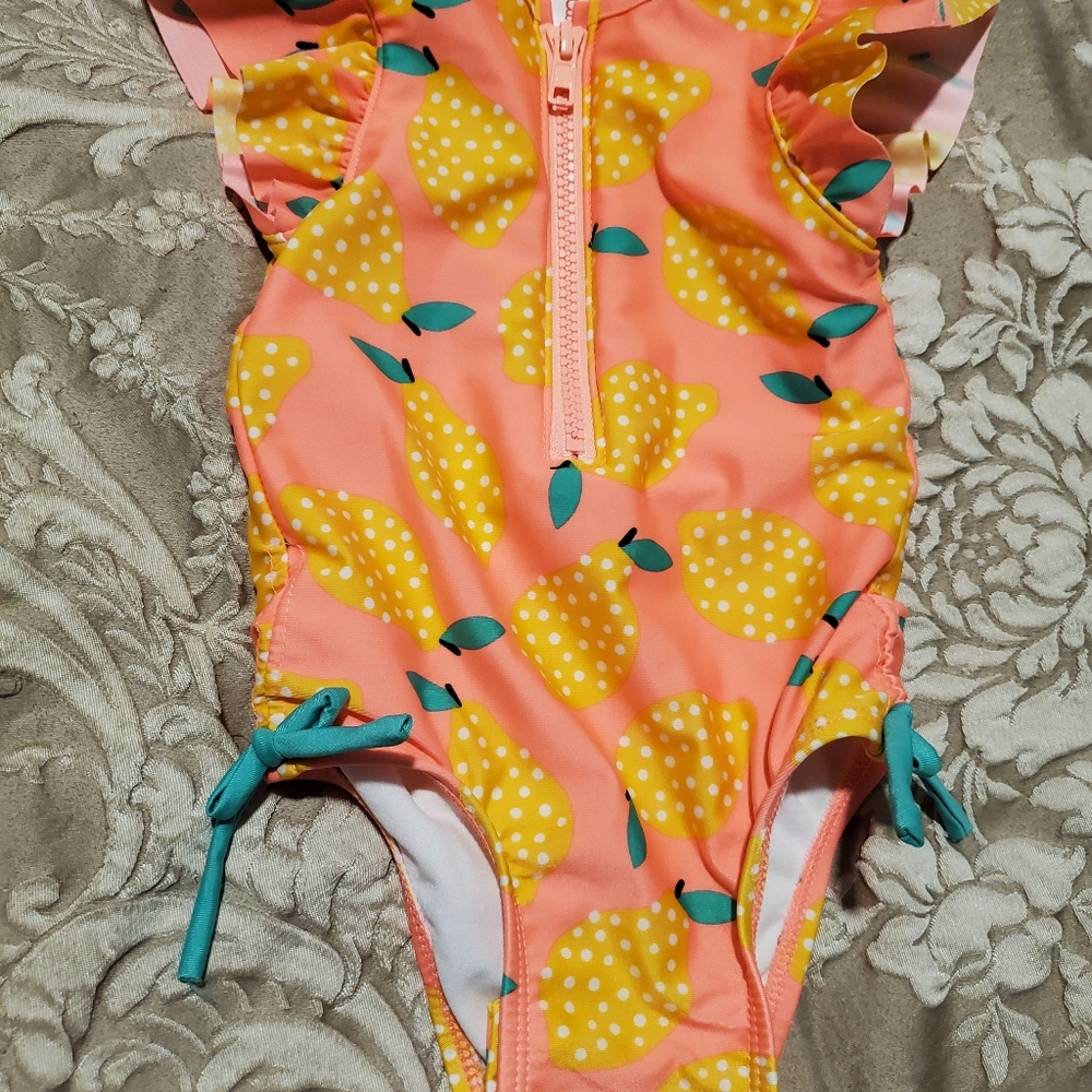 Toddler girl bathing suit - orange